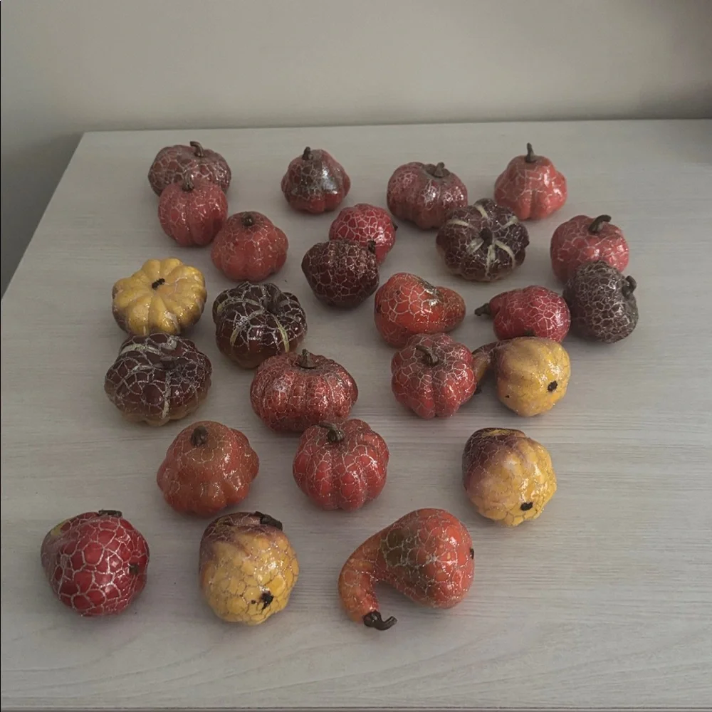 Decorative Assorted Faux Sparkly Gourds - 25 pieces EUC